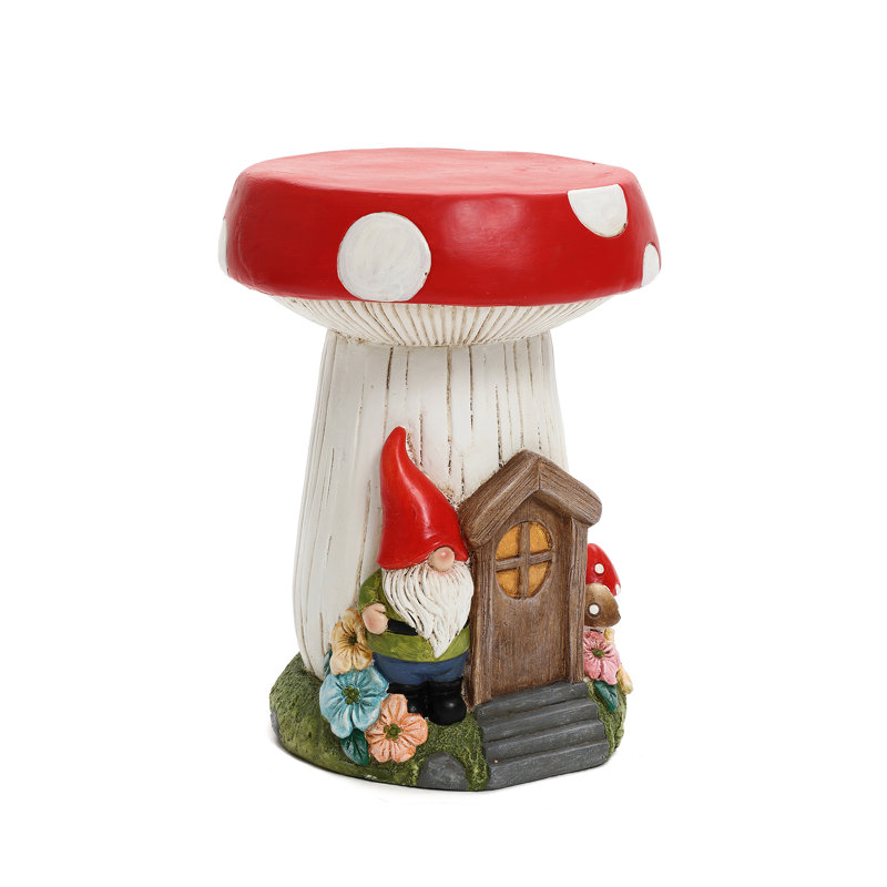 Gnome Mushroom MgO Sculpture Side Table Indoor/Outdoor
