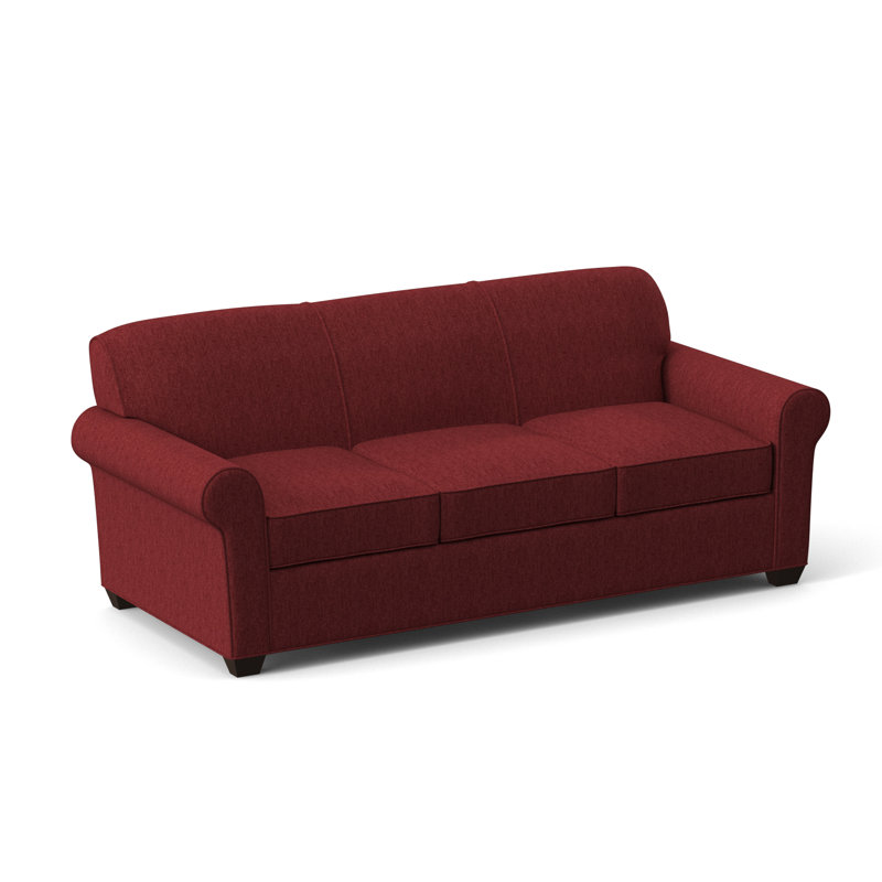 Finn Rolled Arm Sofa with Reversible Cushions, Dorset Cherry, Cafelle, 34" H x 83" W x 36" D