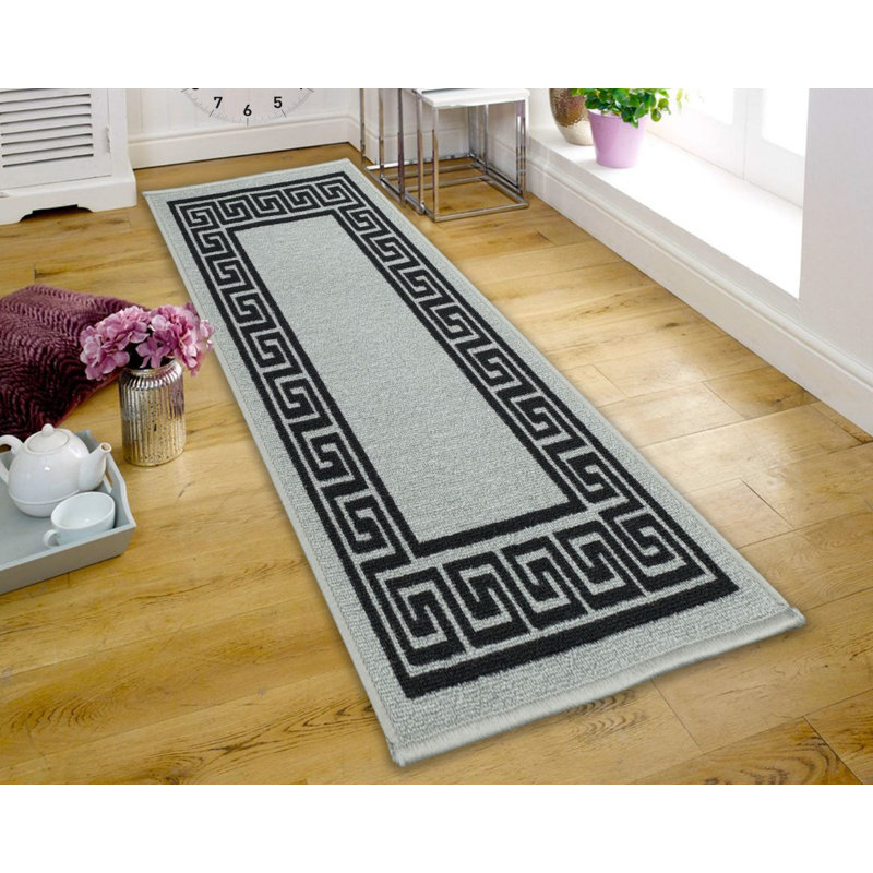 Anais Kitchen Mat, Rectangle 80 x 300cm, Grey/Black