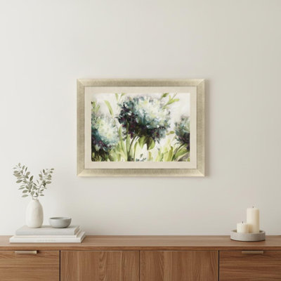 Hydrangea Field, impression encadrée dorée