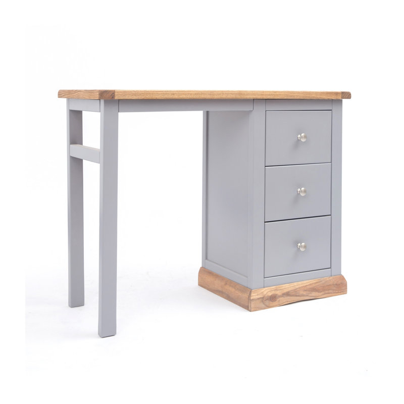 Miesville Writing Desk, Natural/Grey/Chrome