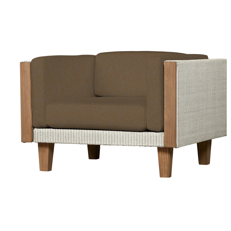 Catalina Outdoor Teak Lounge Chair, Demo Mist, Antique White