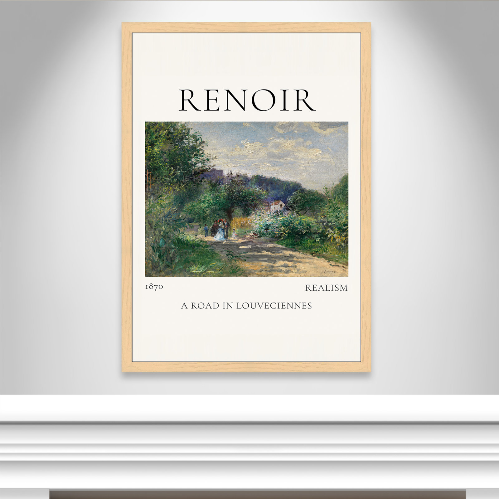 Old Masters Collection " A Road In Louveciennes " by Auguste Renoir, No, Natural Single Picture Frame