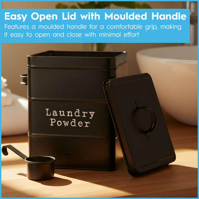 Harbour Housewares - Vintage Metal Laundry Powder Canister, Cream
