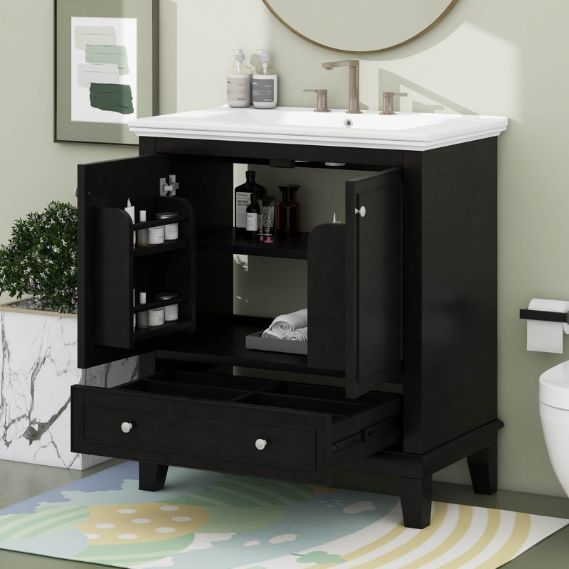 Maximisez l'espace avec ce meuble-lavabo multifonctionnel avec portes et tiroir 30 po