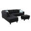 Canapé modulaire en forme de L 3 pièces pour marathons de cinéma, 4 places, siège central escamotable avec porte-gobelets, deux coussins décoratifs assortis et rangement intérieur assorti, structure en bois massif et en bois d'ingénierie-1812516077