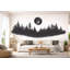 Adhésif mural lune forêt, autocollant mural arbre noir, art mural forêt, murale de chambre à coucher, décor de ciel nocturne, 535Mv-1087701629