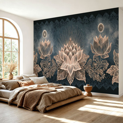 Papier peint adhésif auto-adhésif moderne pour la chambre à coucher L 69 po x l 96 po Peel and Stick