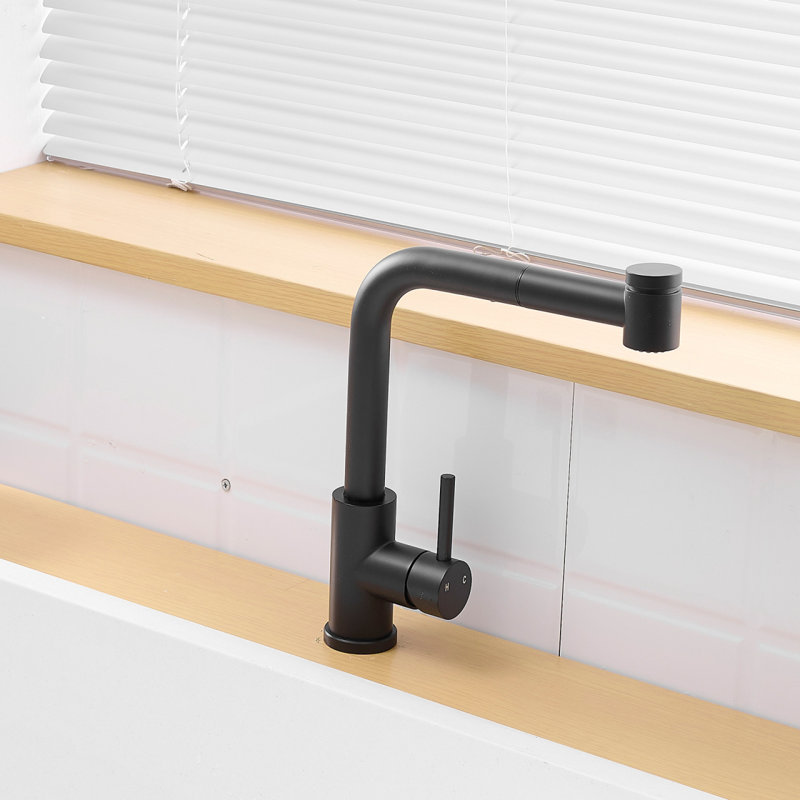 Robinets de lavabo avec douchette extractible, robinet de préparation pour mini-bar, robinets de cuisine, Noir