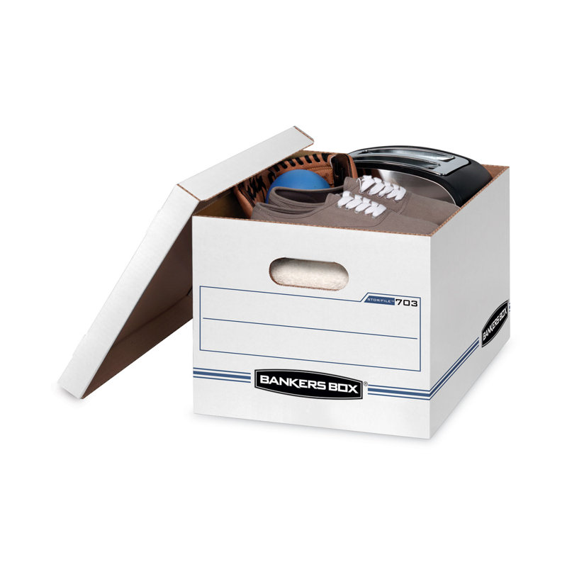 Stor/File Storage Box, Letter/Legal, Lift-Off Lid, White, 6/Pack