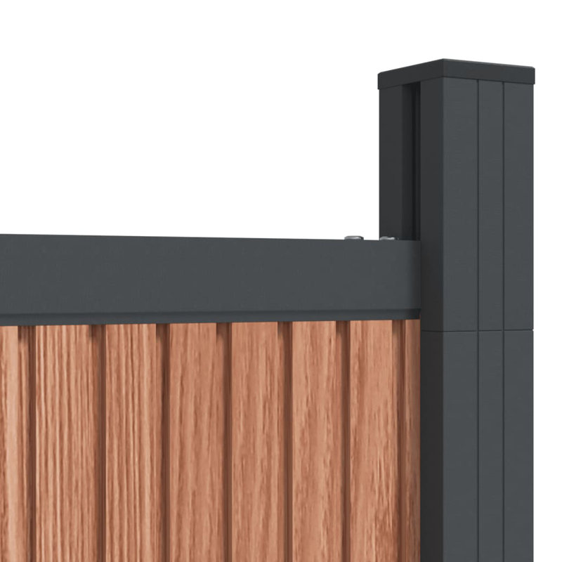Fence Panel Set WPC, 186cm H x 1218cm W, Brown