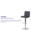 Tabouret de bar contemporain en vinyle à hauteur réglable avec dossier à panneau et base chromée Winnols-45046370