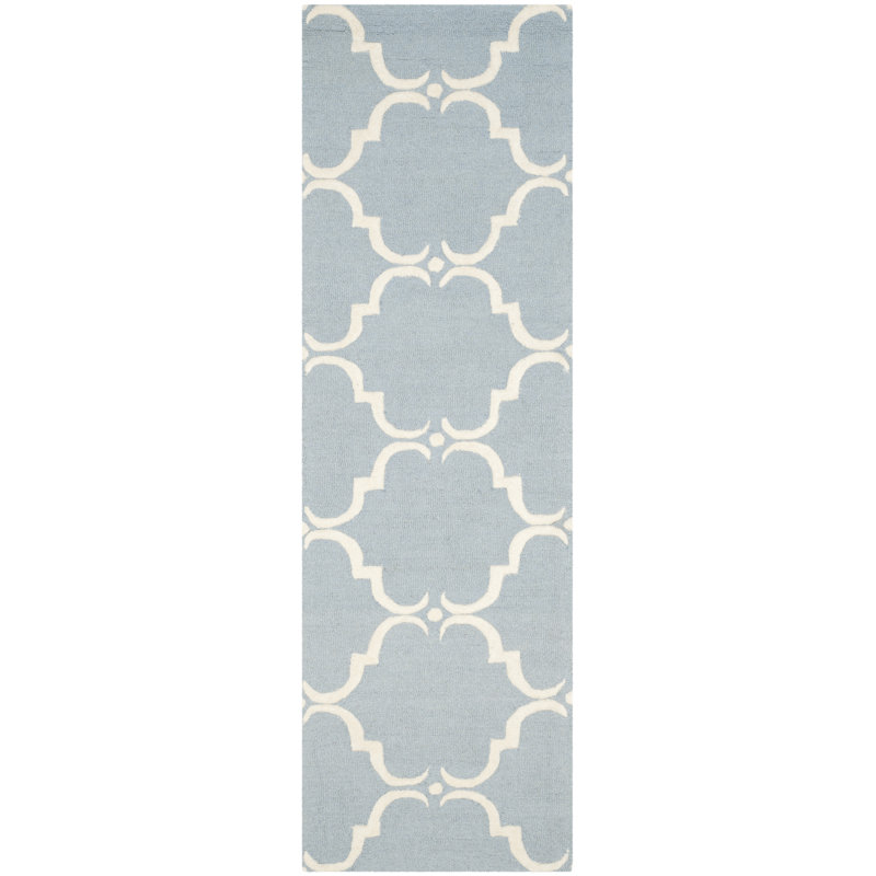 Jotvingis Hand Tufted Wool Geometric Rug, Runner 2'6" x 8'