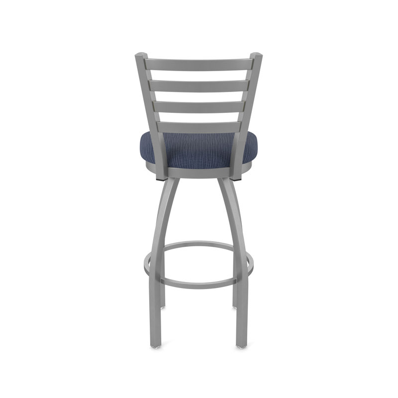 Jackie Swivel Stool, Stainless, Counter Stool (25" Seat Height), Fabric-Graph Anchor