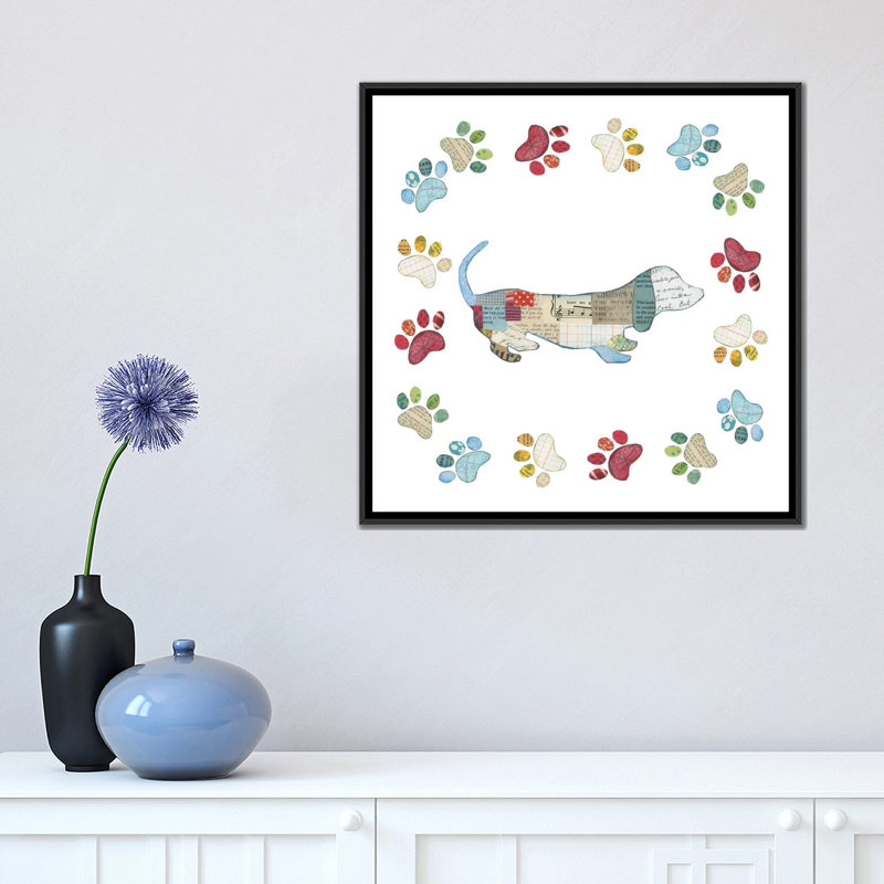 «Good Dog III», impression sur toile tendue, H 18 po x l 18 po x P 1,5 po, Toile avec cadre flottant noir, Pas de tapis