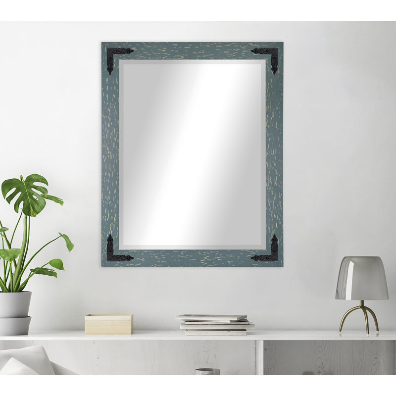 Tuohy Solid Wood Flat Wall Mirror, Seagreen, 41"  x 35" 