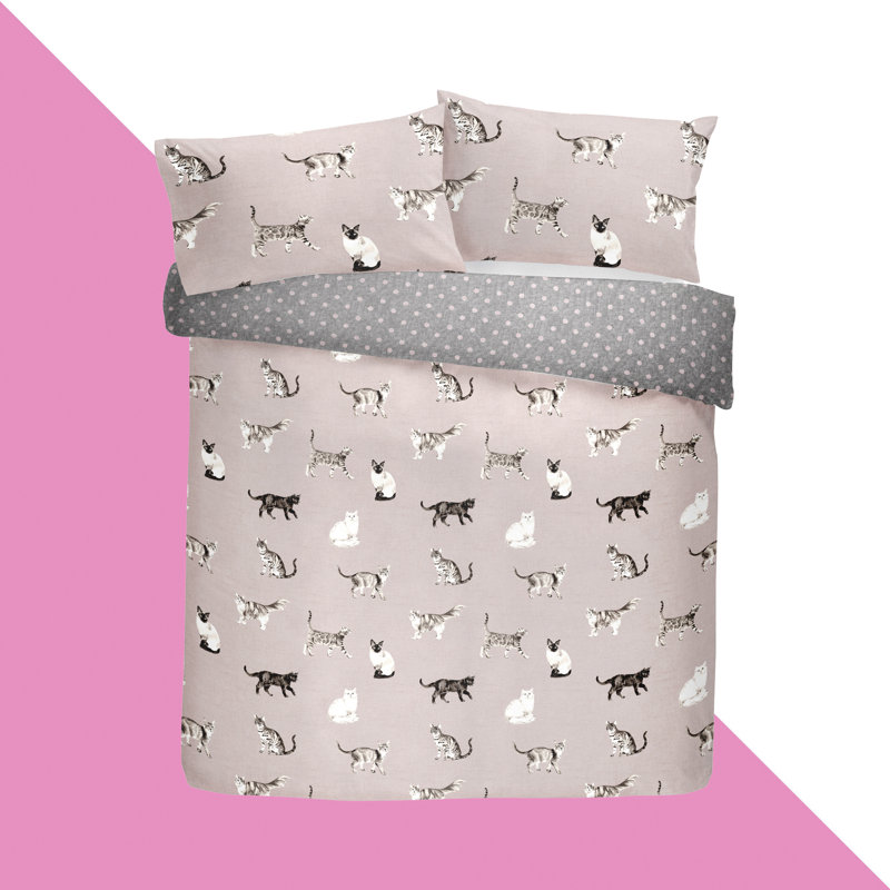 Cats Polyester No Pattern Duvet Cover Set with Pillowcases, Double - 2 Standard Pillowcases