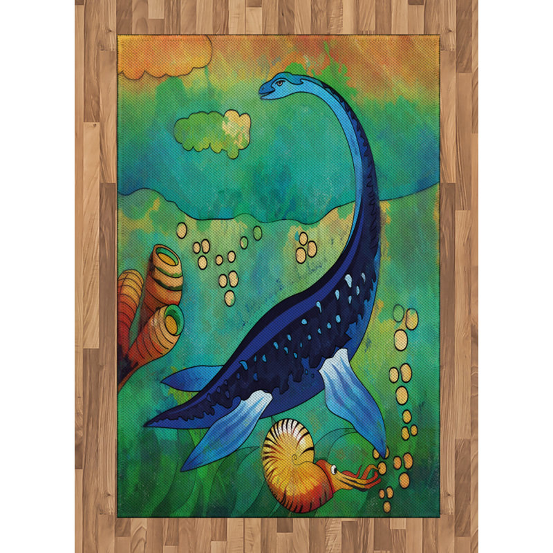 Dinosaur High Density Long Fiber Poly Threads Decorative Area Rug Carpet, Rectangle 4' x 5'8"