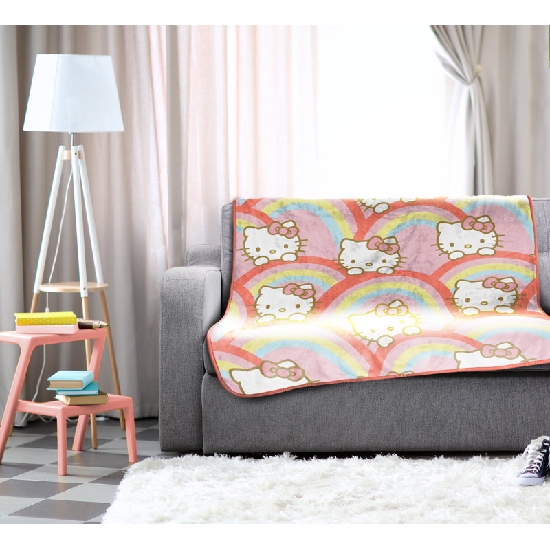 Hello Kitty Rainbow Throw Blanket, 46" W x 60" L