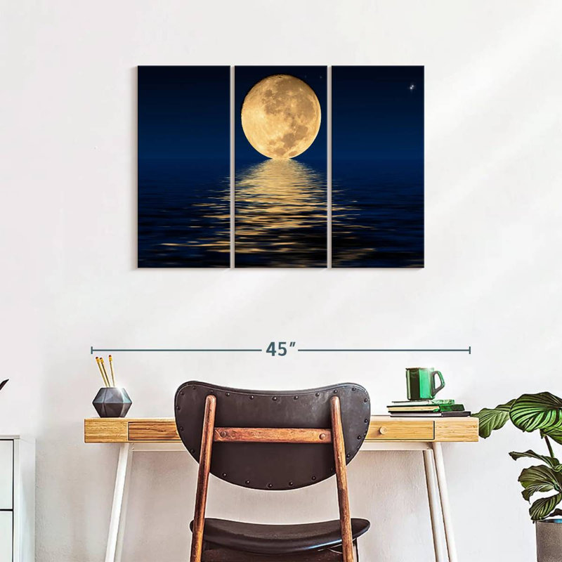 " Moon Light " 3 - Pieces, 24" H x 38" W x 1.25" D