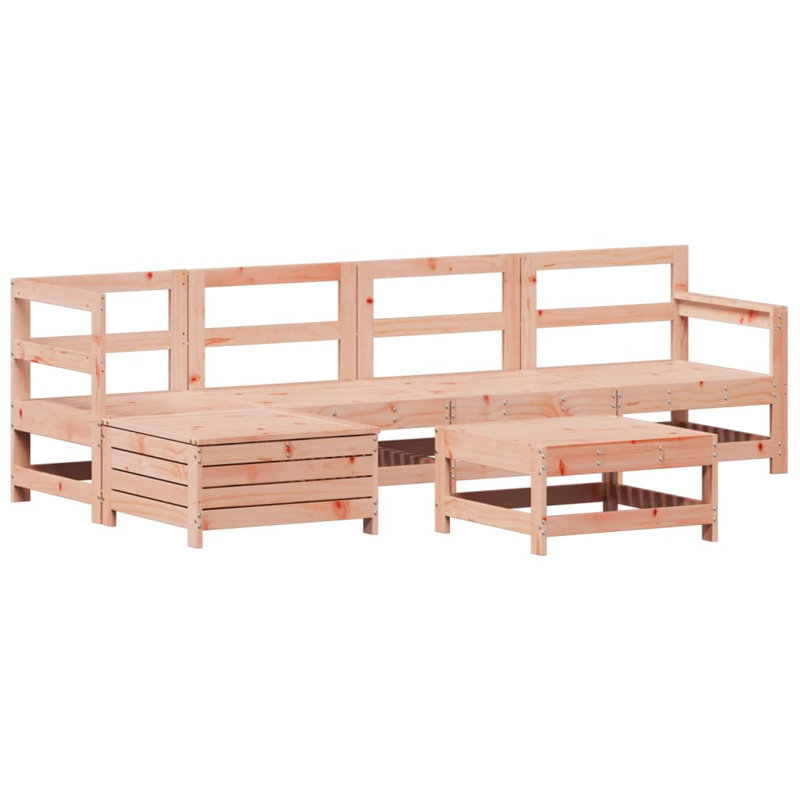  6 Piece Garden Sofa Set Solid Wood Douglas Fir