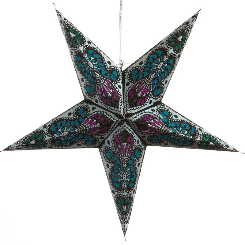 Étoile de paon en papier, Bleu