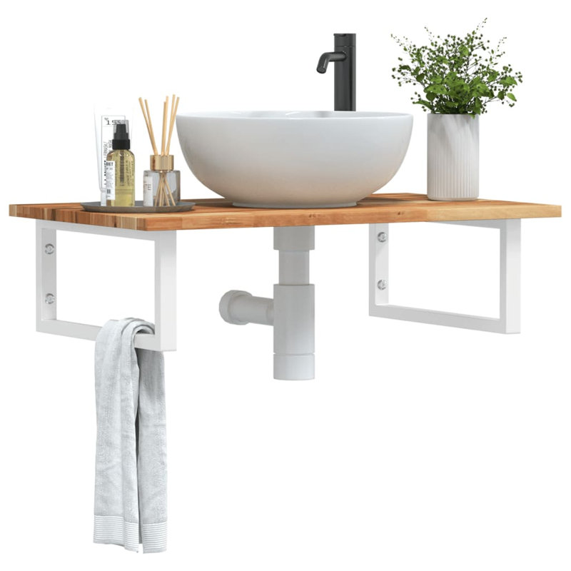 Acacia Wood Bracket Shelf, 2cm H x 100cm W x 50cm D