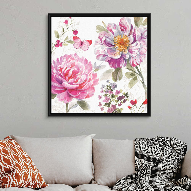 Visiblement rose 20 par Lisa Audit - reproduction d'art, H 38 po x l 38 po x P 1,75 po, Toile avec cadre noir