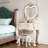 31.5"Luxury Solid Wood Compact Makeup Table with Mirror
