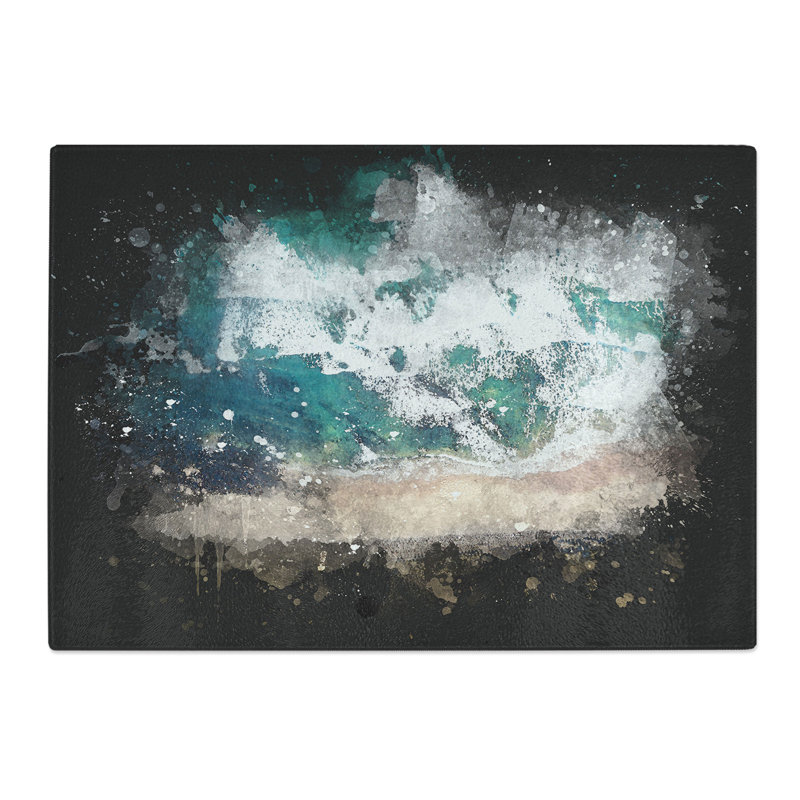 Beach in Keiss in Scotland Paint Splash Chopping Board, 0.4cm H x 20cm W x 28.5cm L