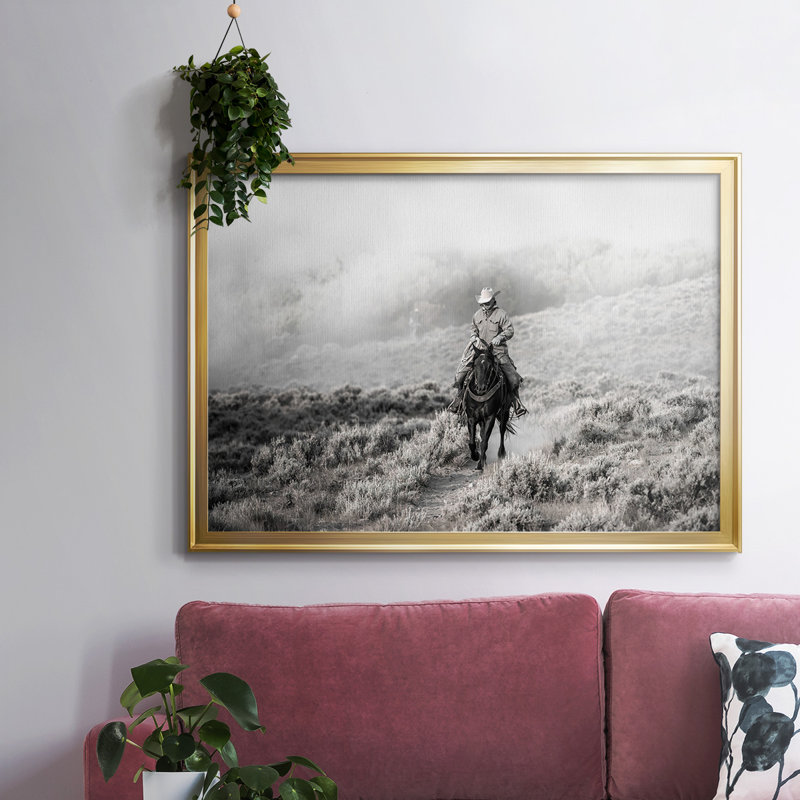 Cowboy, impression sur toile encadrée, H 26 po x l 38 po x P 1,5 po, Or