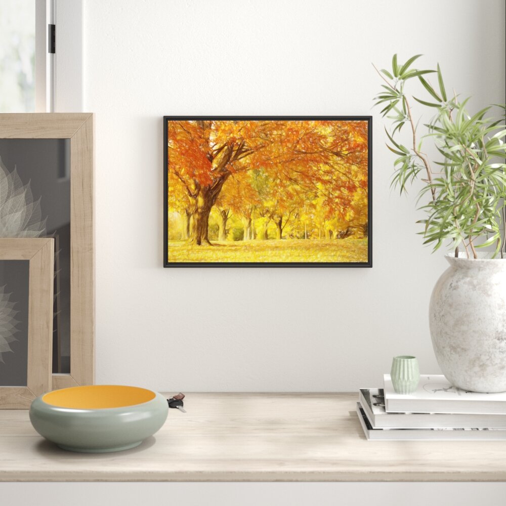 Gerahmtes Wandbild schöne Herbstlandschaft