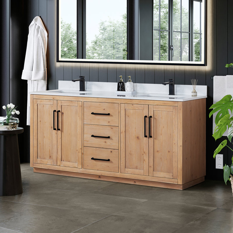 Meuble-lavabo double 72 po avec miroir Cicero