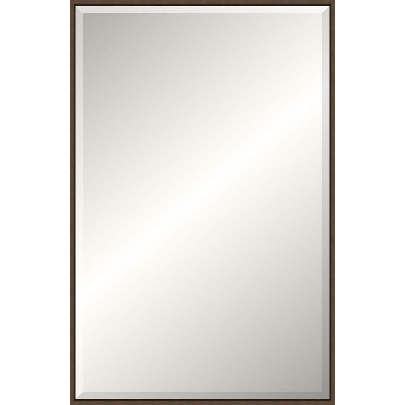 Floater 2 Solid Wood Beveled Mirror, 35.25" x 23.25", Bronze, Rectangle