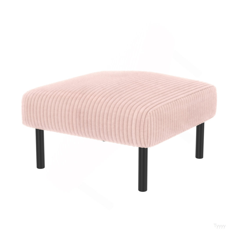 Small Ottoman Footstool With Legs, Corduroy Fabric Ottoman Foot Stool With Soft Padded Seat, Square Footstool Footstool For Living Room