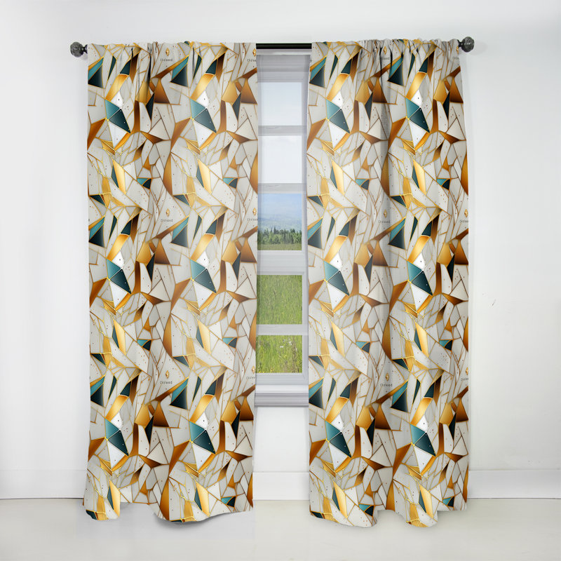 Rideau obscurcissant Marble White and Gold, L 52 po x L 84 po