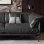 Causeuse-coussin standard en cuir véritable noir