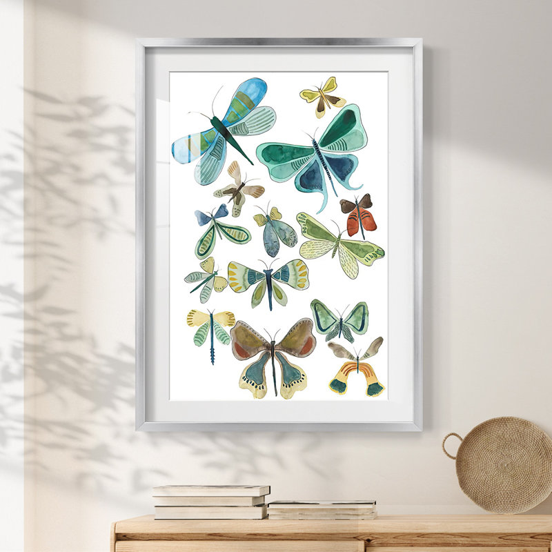 Wings Galore I -Framed Print, Silver
