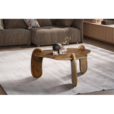 Coffee table Mango solid wood sofa table 78 cm living room table organic