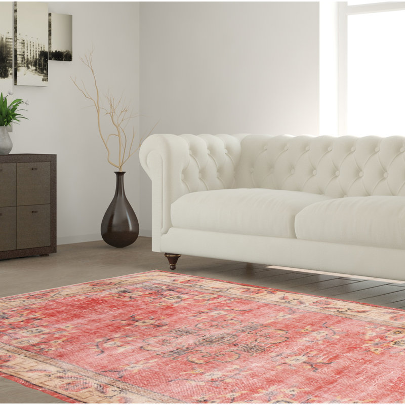 Tapis rouge foncé Antalya 3 pi 8 po x 6 pi 10 po