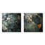 Doré et vert Terrazzo Marble Elegance I - Ensemble de 2 reproductions de toiles abstraites-1480894995-1480894990