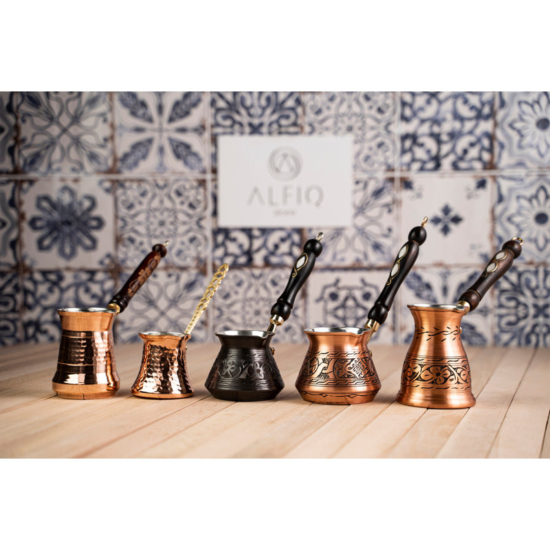 Handmade Hammered Copper Turkish Coffee Pot – Pure Solid Copper by ALFIQ