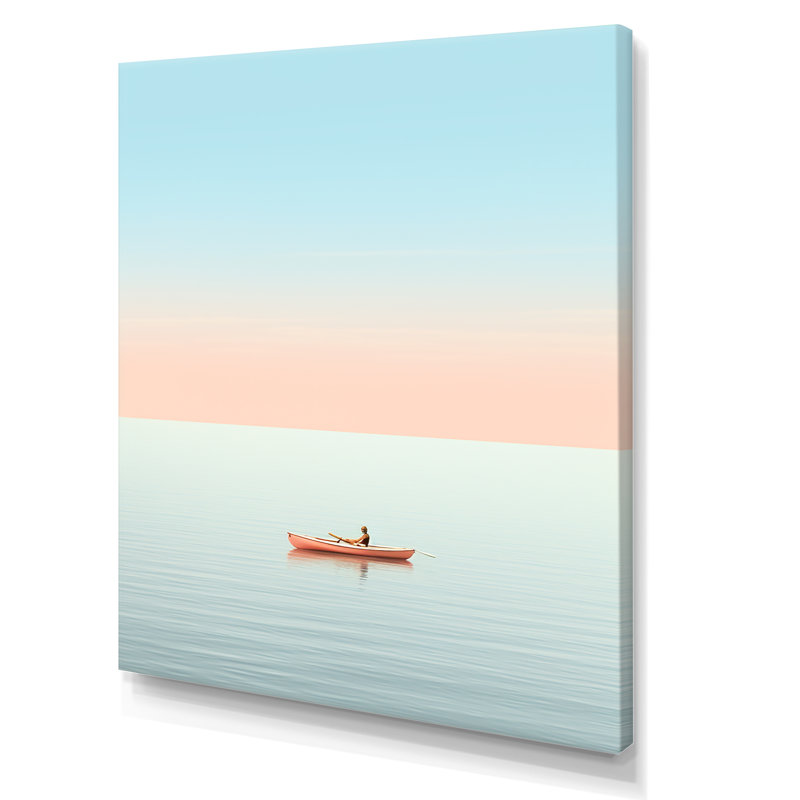 Coastal Calm Pink Kayak Photo sur toile, H 40 po x l 30 po x P 1,5 po, Toile tendue