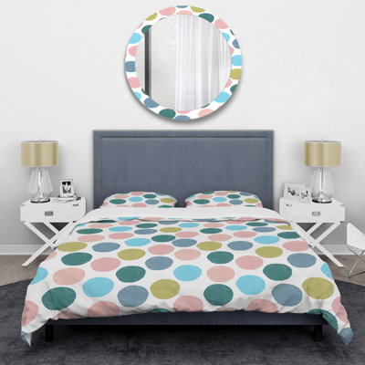 Ensemble de housse de couette en microfibre rose / vert / bleu 3 pièces