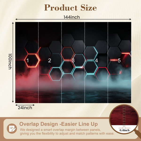 Red Barrel Studio Futuristic 3D Peel and Stick Wallpaper Hexagonal ...