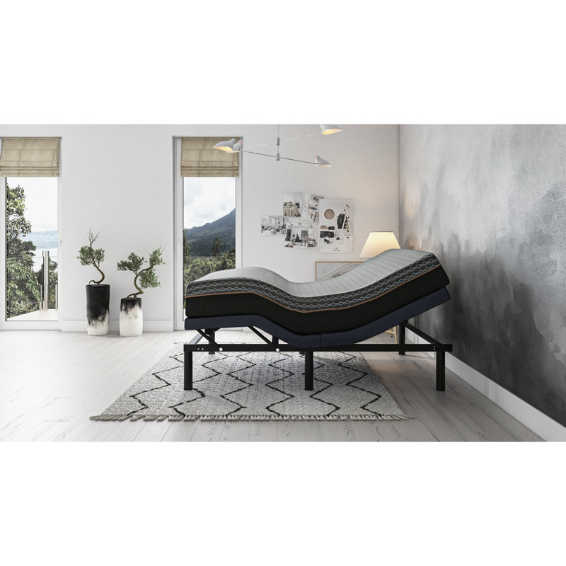 Lit simple réglable TG2500 Bt2500 - Positions réglables, télécommande sans fil, position mémoire programmable, fonction tête et pied, massage du corps, lampe de poche polyvalente, télécommande d'une capacité de 850 lb,