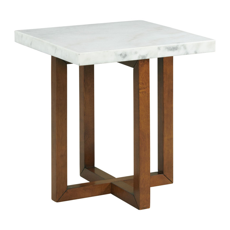 Table de bout en marbre Phang, Brun