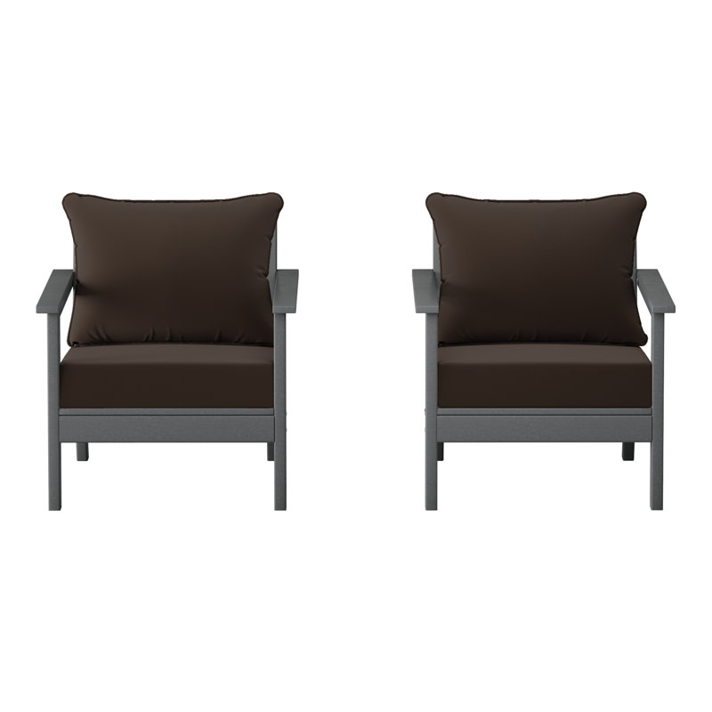 Chaise profonde avec coussins (ensemble de 2), Brown, Gris