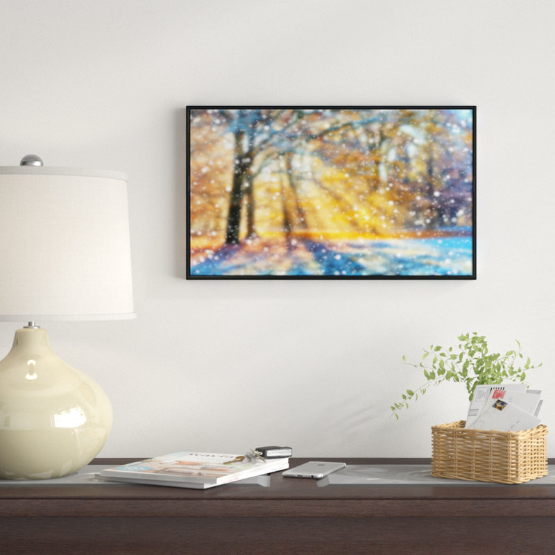 «Blur Winter with Snow Flakes», reproduction d'impression sur toile tendue, H 16 po x l 32 po x P 1 po
