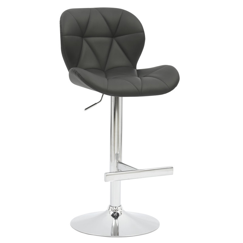 Swivel Upholstered Bar Stool, Black